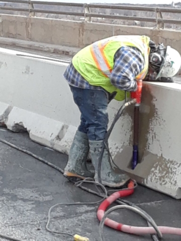 Installation / Bolting of traffic control barriers