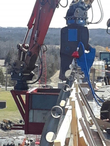 Demolition of bridge concrete barrier