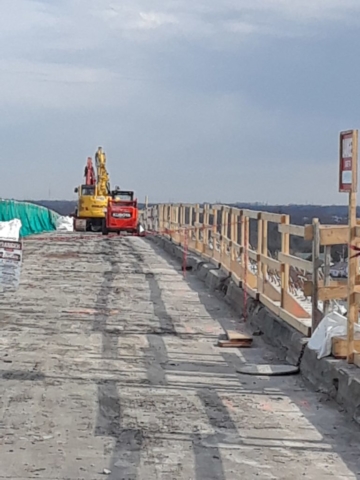 Bridge deck after asphalt and wall removal