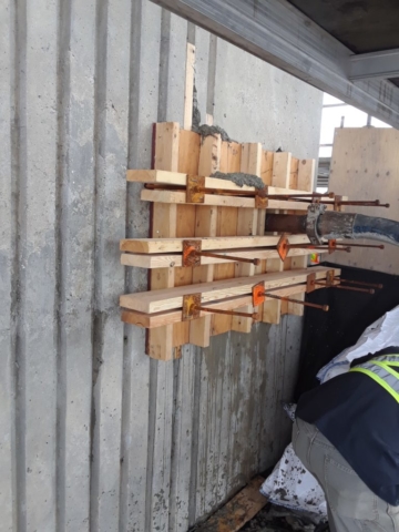 Concrete patch on pier shaft