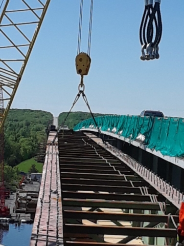 Cables connected for girder removal