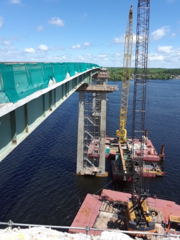 Skyway Bridge after girder removal on segment "C" east side