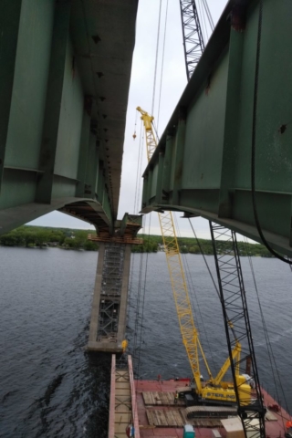 Removed girder on barges