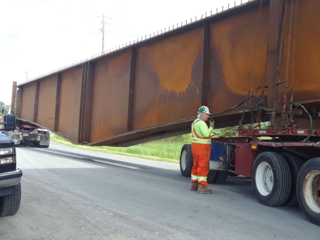 New girders being delivered to project site