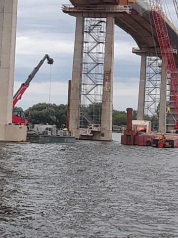 Scaffolding removal from pier