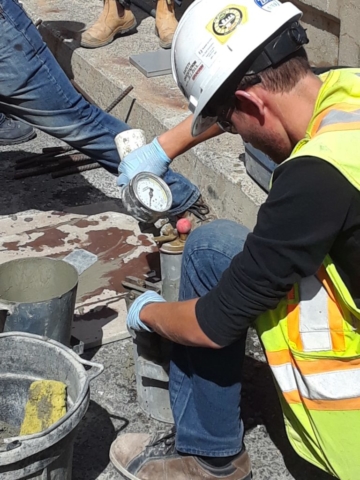 Testing prior to the concrete placement