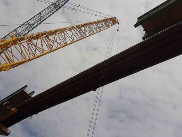 West side of the bridge after the first girder removal