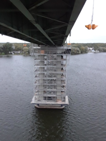 View of pier 6 scaffolding