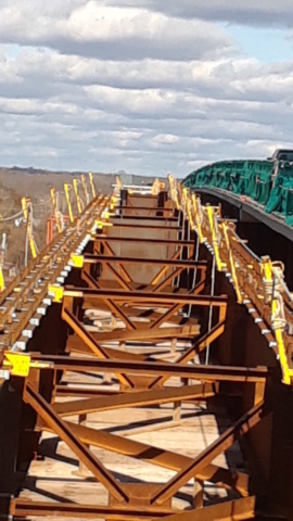 Top of the new girders from a south side view