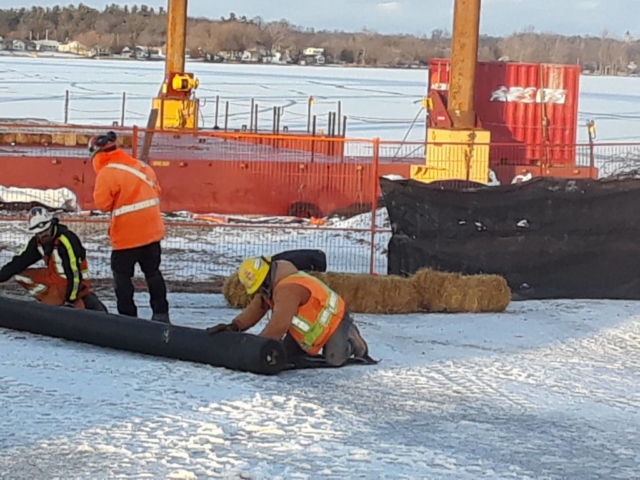 Fencing and snow protection being set up for the winter