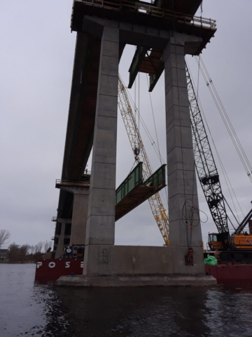 Side view of girder removal