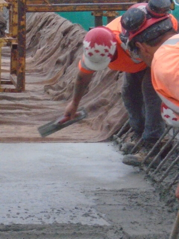 Troweling the new concrete
