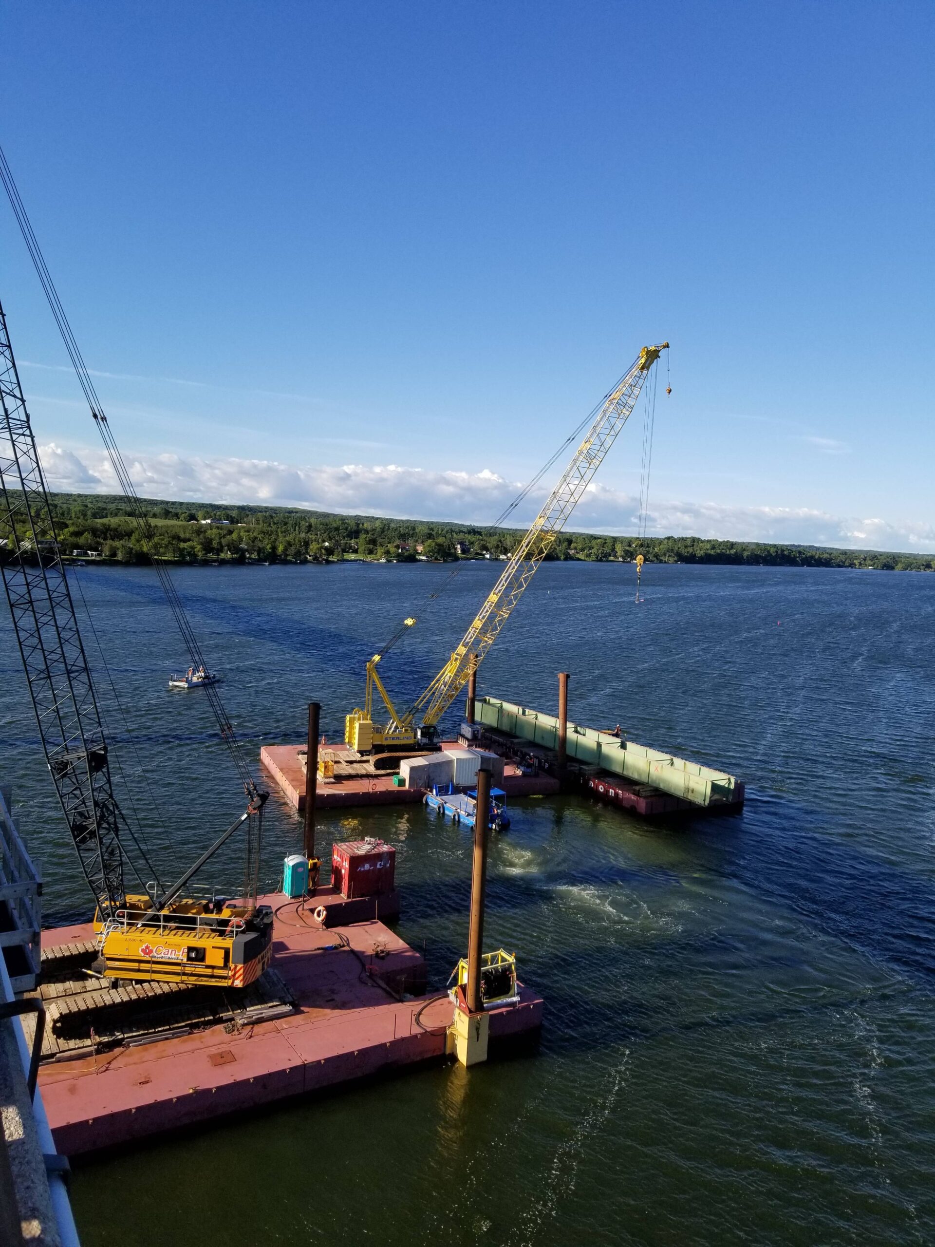 Second haunch girder being removed from the pier cap
