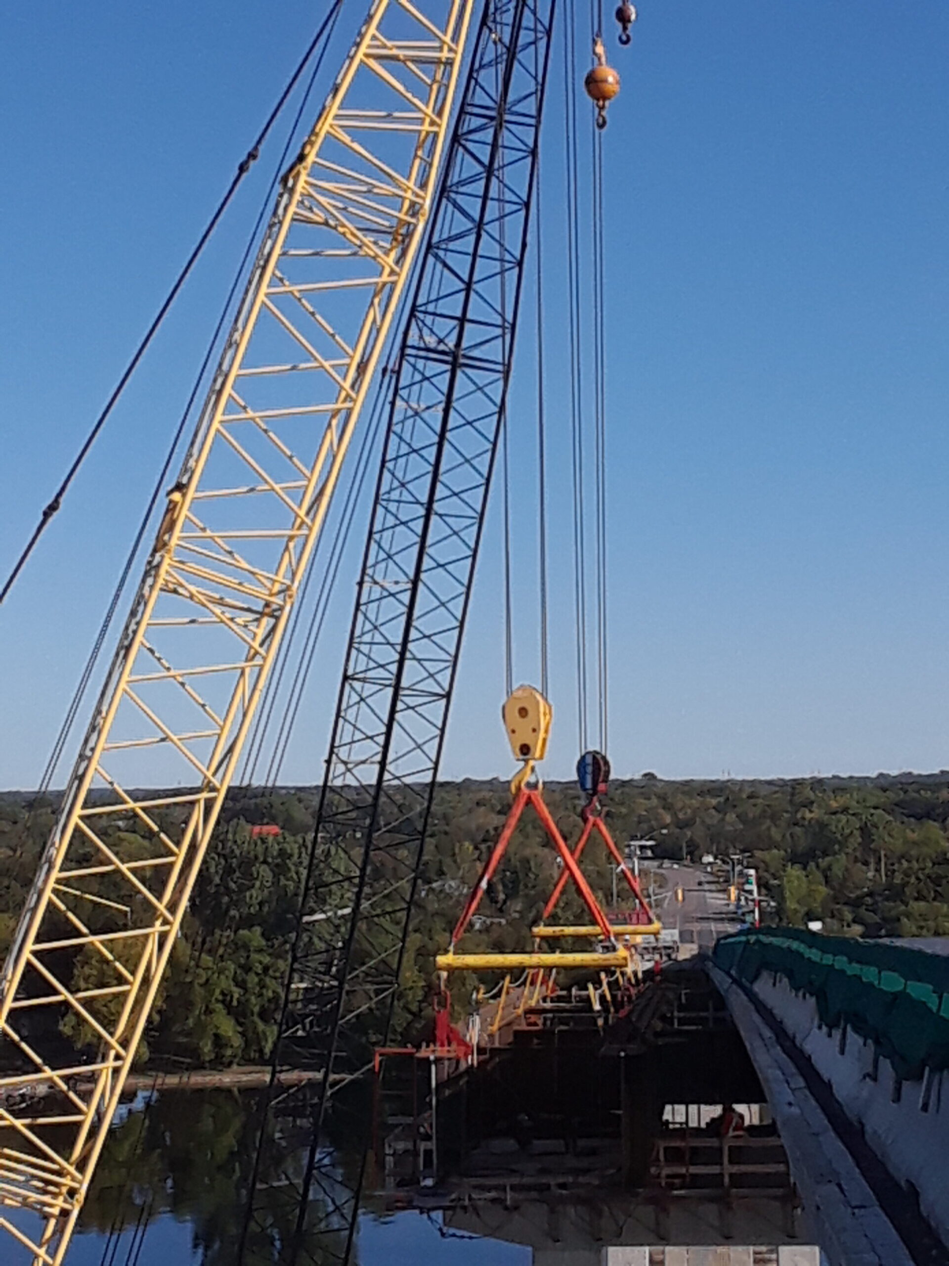 Haunch girder being moved into place