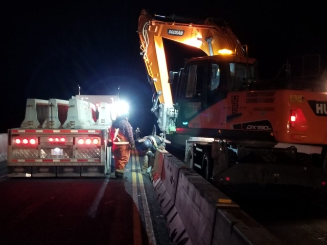 Lining up and placing TCB for lane closure