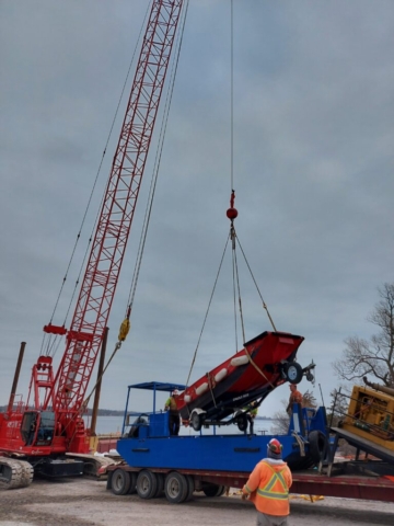 Offloading the boats