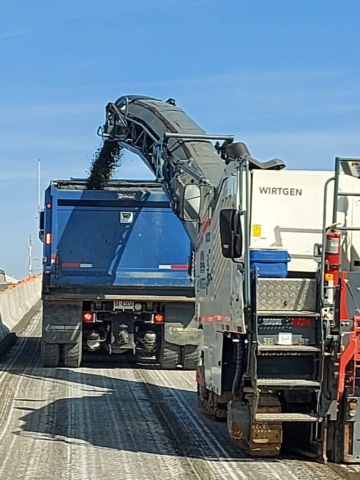 Extended view of the asphalt removal