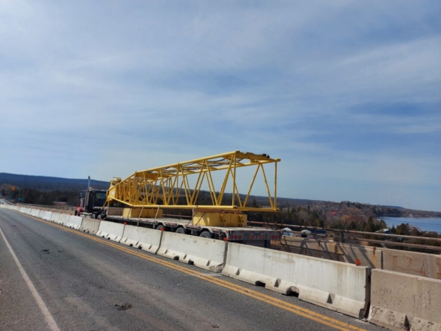 New crane section being delivered