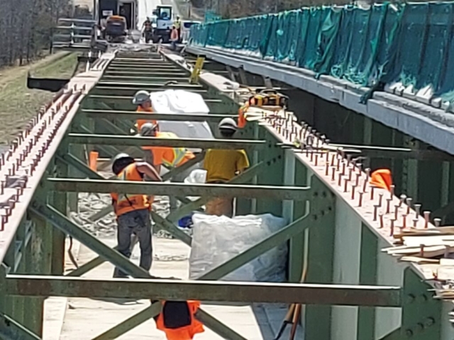 Cleaning up the false decking in preperation for girder removal