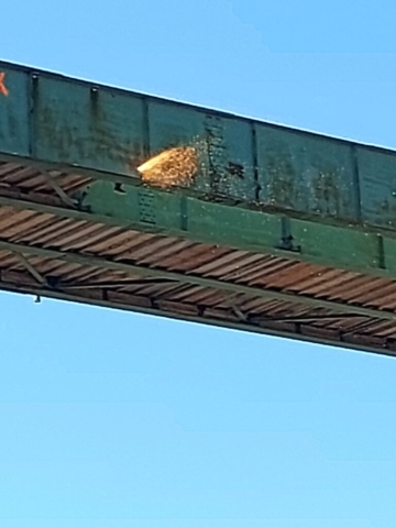 Torch cutting the girder for removal