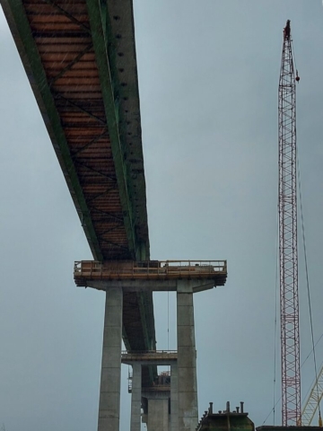 View from pier 14 to pier 11 after girder removal