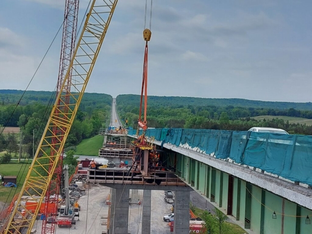 Top view of haunch installation on pier 12