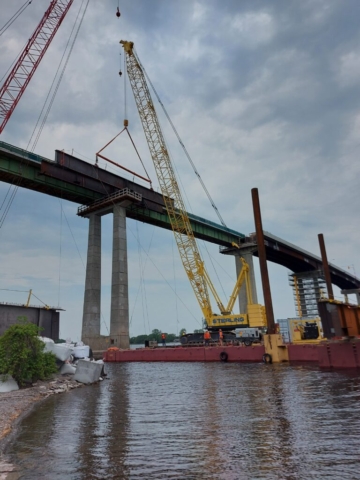 Expanded view of the installation of the second haunch girder piece