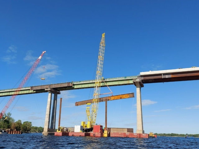 First approach girder mid-lift