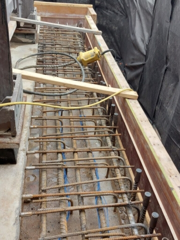 Formwork on pier 11 pier cap