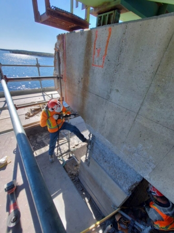 Concrete chipping on pier 4