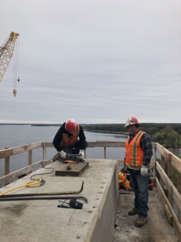 Preparing pier cap 11, for concrete placement