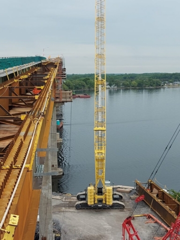 200 ton crane set up for the drop-in girder installation