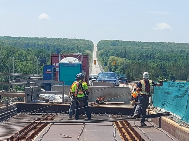 Preparing to install the deck rebar