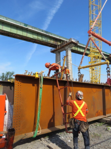 Installing the ladder on the haunch girder section