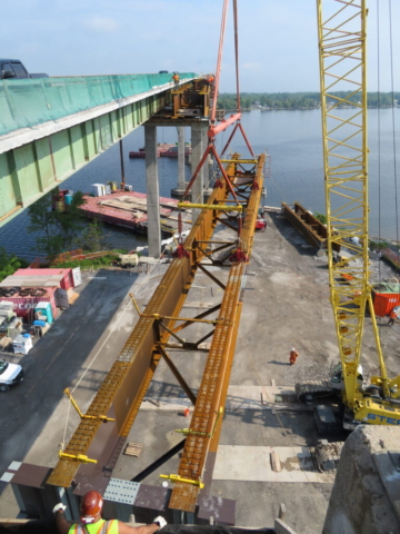 Second approach girder mid-lift