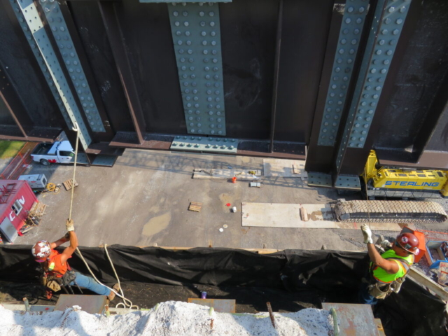 Pier 14 view, lowering the approach girder