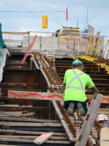 Starting to install the deck formwork