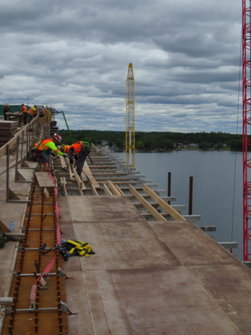 Top view, building the work platform