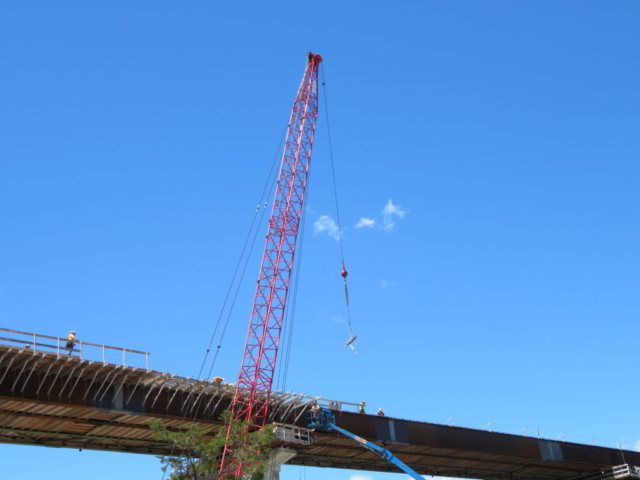 View from below, work platform and bracket installation