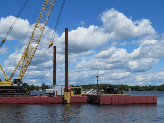 Preparing the work platform materials to be lifted to the deck