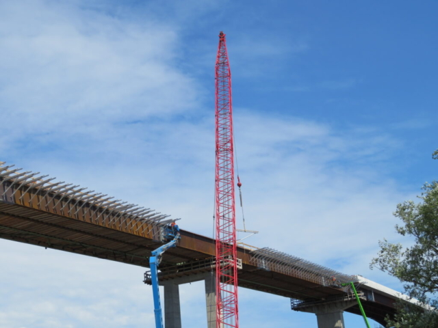 Installation of brackets from piers 11-14