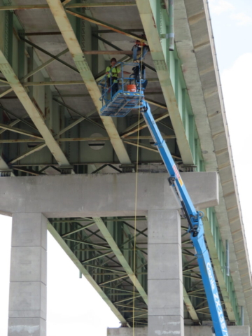 Girder work using the Genie lift