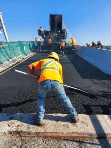 First placement of asphalt