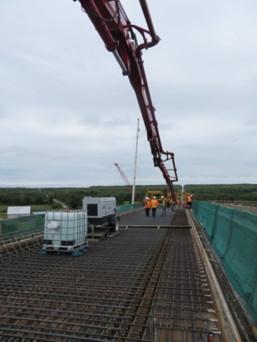 Southview of concrete pump ready for placement