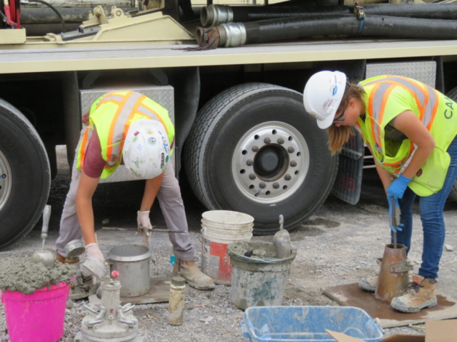 Concrete testing, prior to concrete placement