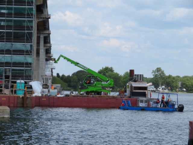 Overview, concrete placement on pier 10