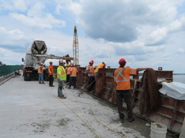 Overview, of second barrier wall concrete placement