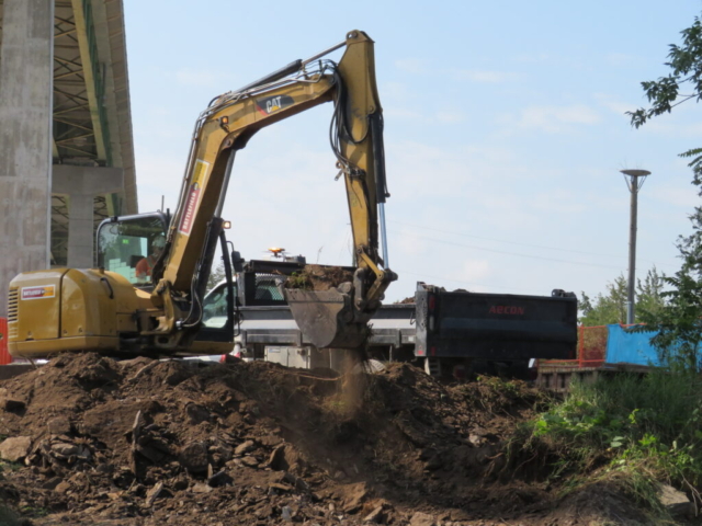 Removing soil for the dock expansion