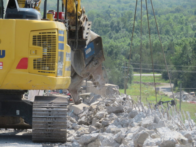 Close-up of pulverizer / excavator