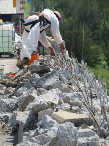 South view of the barrier wall removal